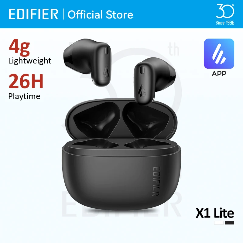 Edifier X1 Lite True Wireless Earbuds Bluetooth 5.4 Earphone Wireless Headphones Lightweight IP54 28hrs Playtime