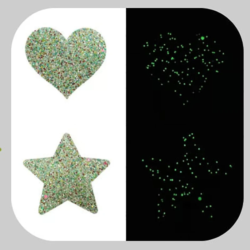 Sexy Disposable Nipple Pasties Invisible Breast Patch Clover Luminous Glitter Breast Lift Tape Chest Stickers Bra Nipple Covers