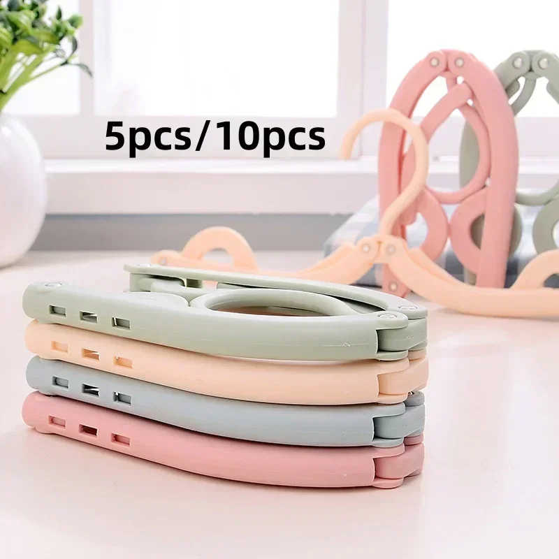 5pcs/50pcs Foldableable Portable Clothes Hanger Travel Portable Clothes Hanging Rack Multi-functional Storage Home Business Trip