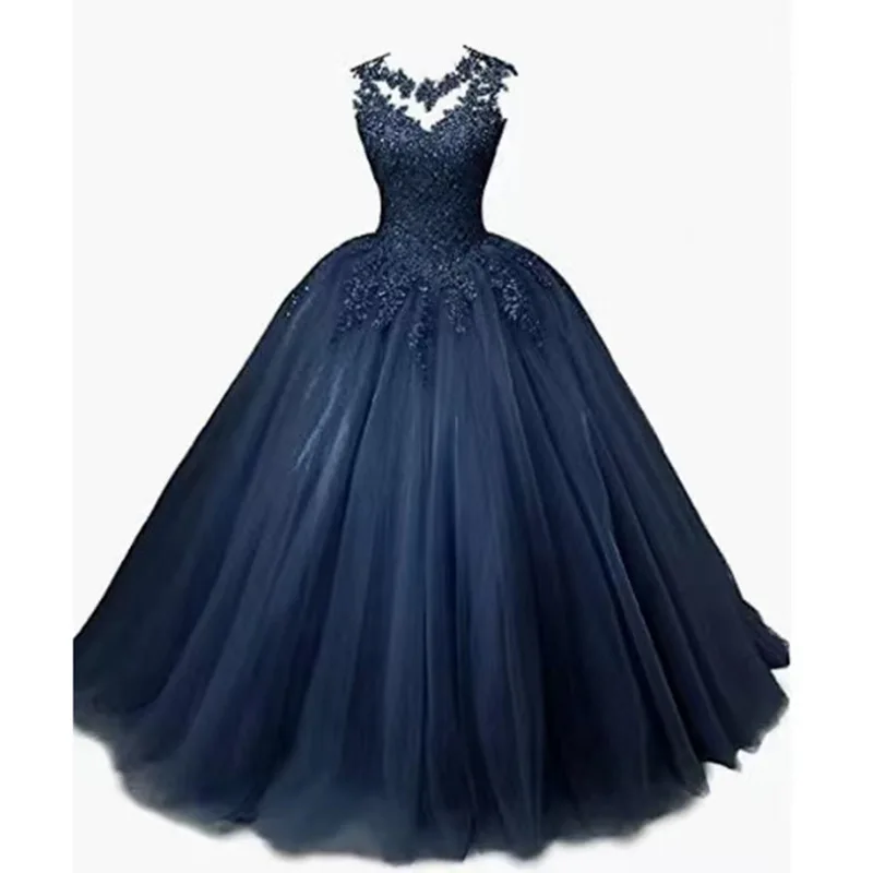 Ball Gowns Vintage Quinceanera Dresses Appliques Tulle Lace Prom Party Gowns Formal Graduation Dress Vestido De 15 Anos Sweet 16
