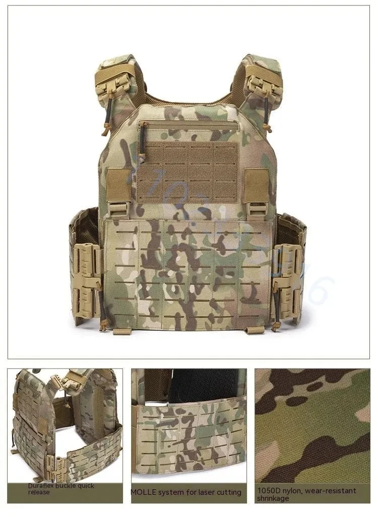 

New combat vest 6094 quick detachable light laser cut tactical vest black gear to carry Protective plate