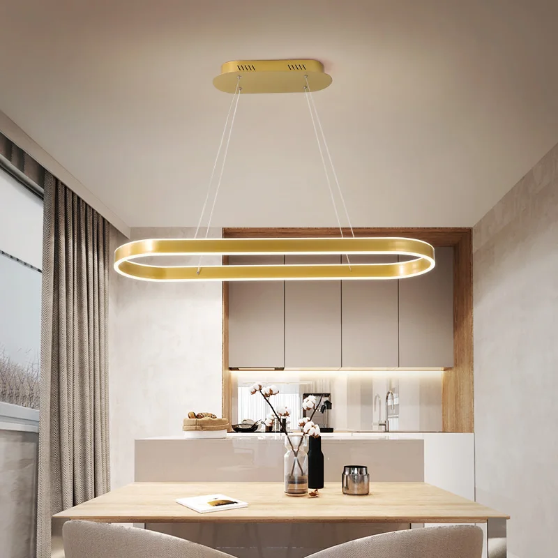 

Современные Простые круглые светодиодные подвесные светильники в скандинавском стиле, люстра для столовой, лампы черного и золотого цветов