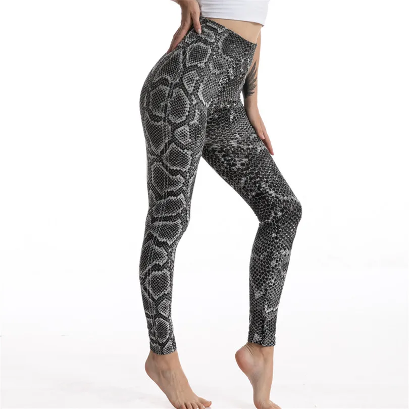 legging LJCUIYAO Women Leggings Seamless Fitness High Waist Push Up Sports Workout Serpentine Printed Slim Breathable Ankle-Length Pants aerie crossover leggings