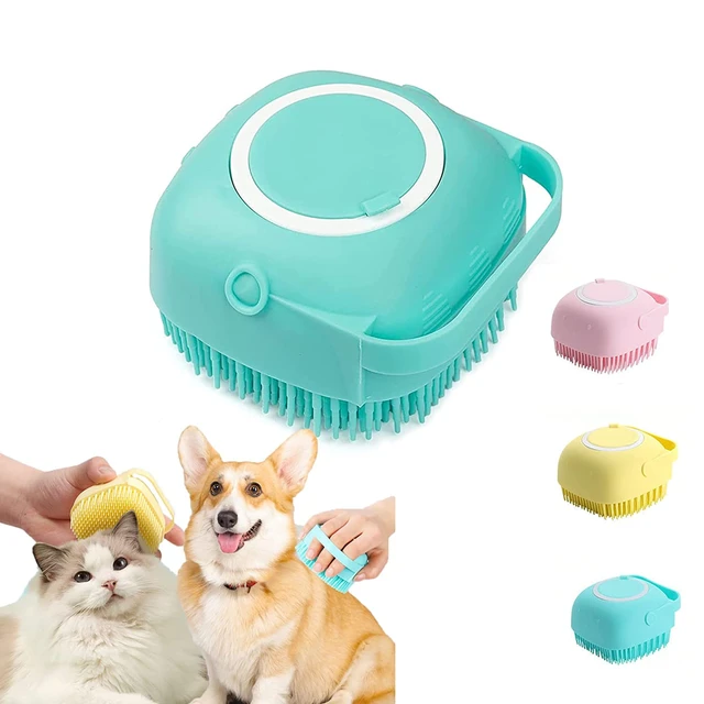 Supple Silicone Dog Bath Brush Mini Functional Pet Shampoo Massager Brush  Cat Hair Grooming Comb Shower Scrubber for Big Dogs - AliExpress