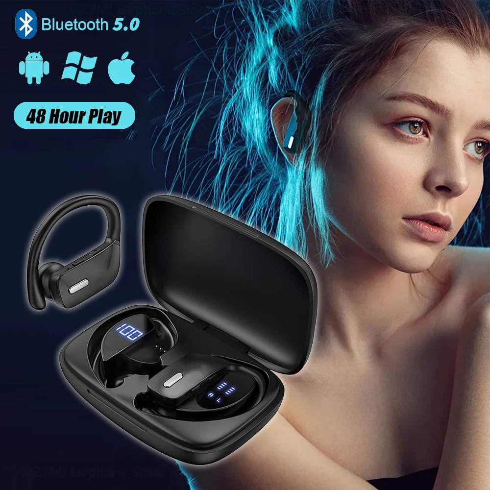 

MZYMI T17 TWS Headset 48 Hours Play Wireless Earphone Noise Cancelling Bluetooth Ear Hook Sport Waterproof HIFI Stereo Headphone