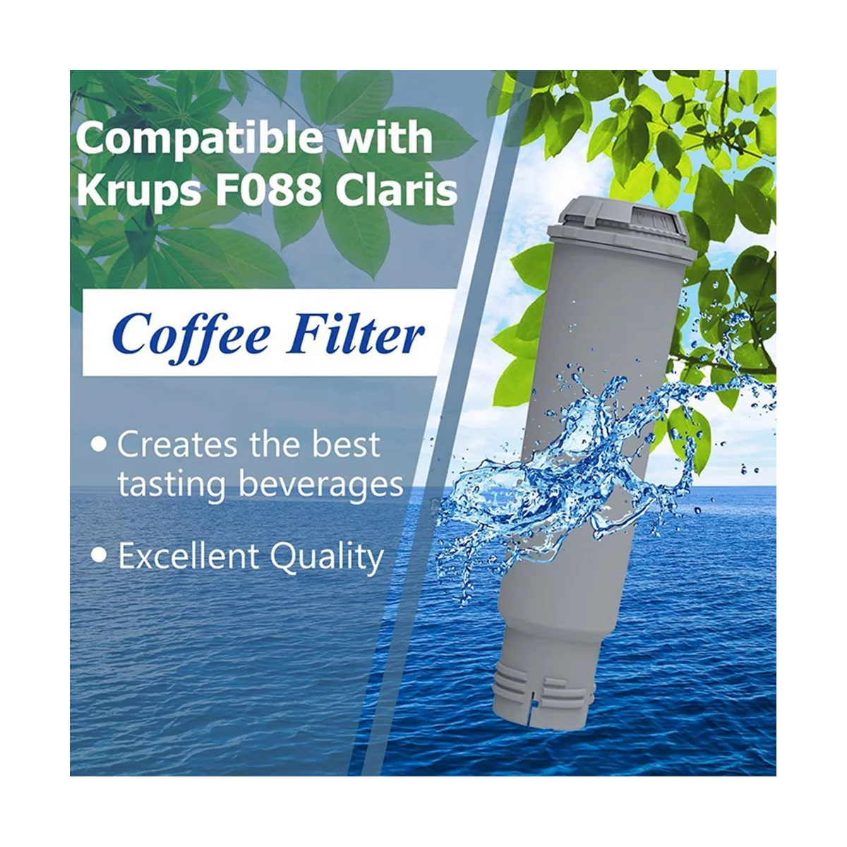 1Pcs Espresso Machine Water Filter for Krups Claris F088 Aqua Filter System, for Siemens, Nivona, Gaggenau, AEG, Neff