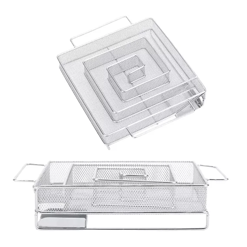 BBQ Box Stainless Steel Net for Cold Smoke Generator BBQ Accessories Salmon Meat Burn Cooking Stainless Bbq Tools