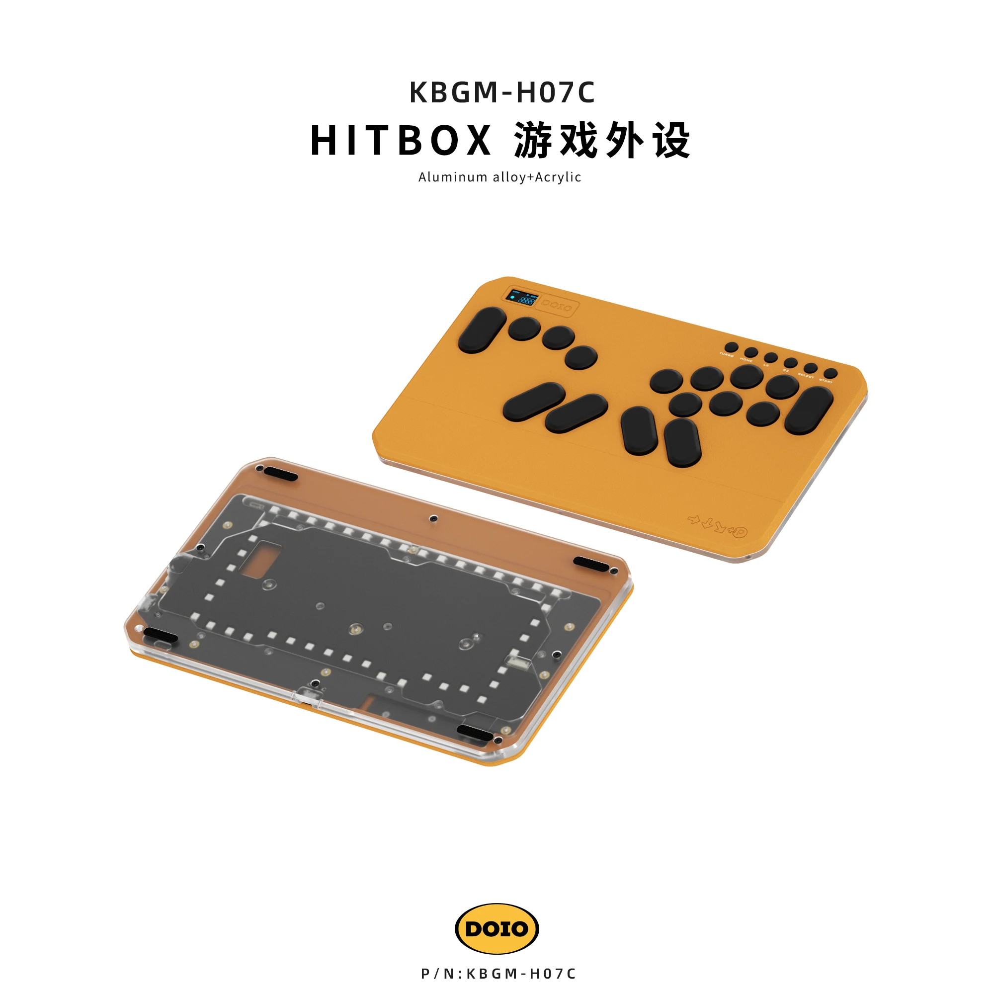 DOIO HITBOX KBGM-H07C アルミレバーレスコントローラー DOIO HITBOX KBGM-H07C Mini Keyboard PBT Ergonomics Aluminum