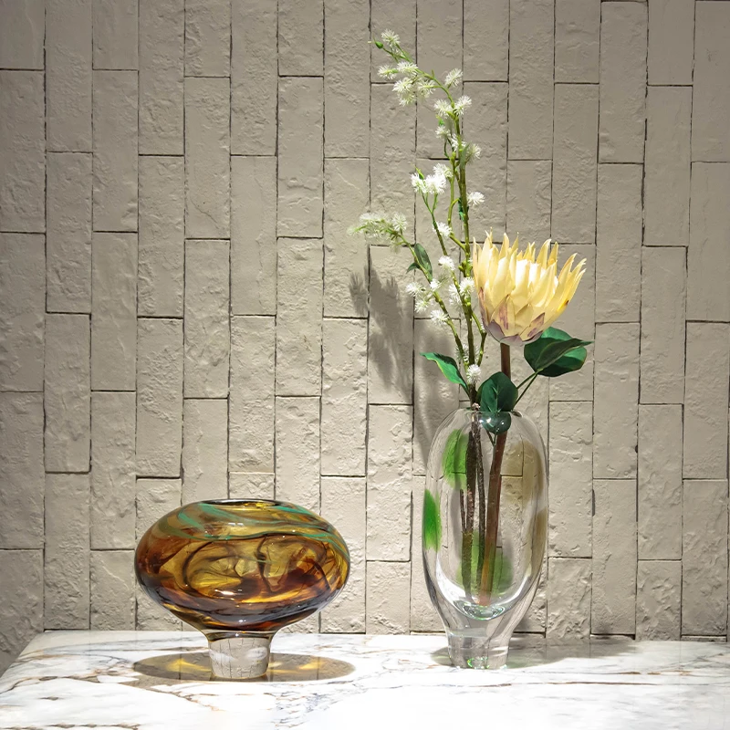 High quality handmade home decoration glass vase interior design center