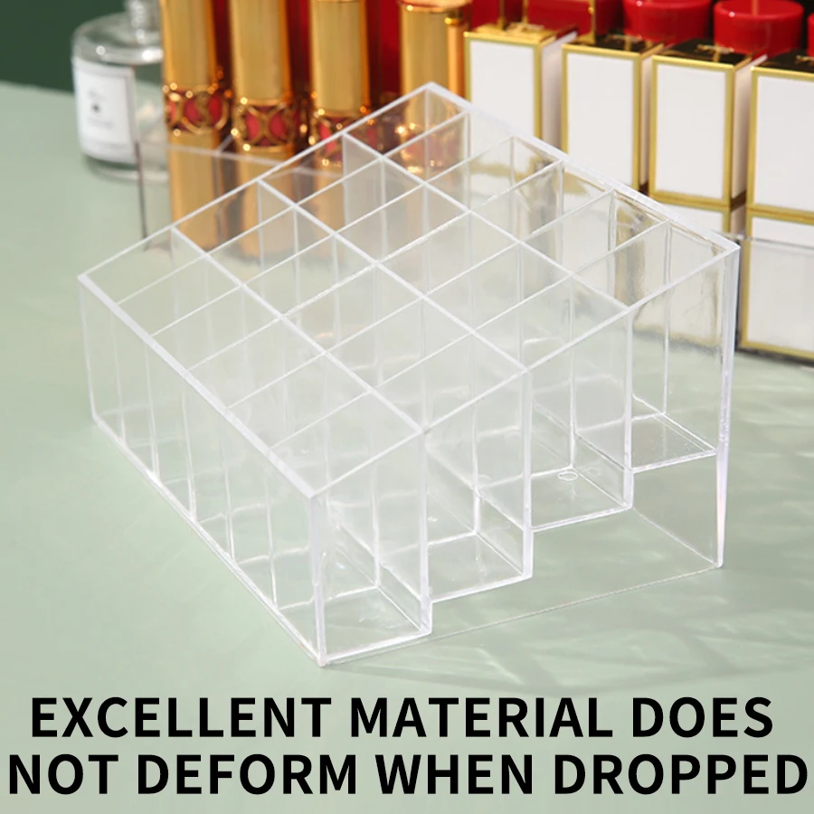 Lipstick Storage Box 9/24/36/40 Grids Clear Acrylic Makeup Organizer Box for Lipstick Brushes Bottles etc Display Stand Cosmetic 4