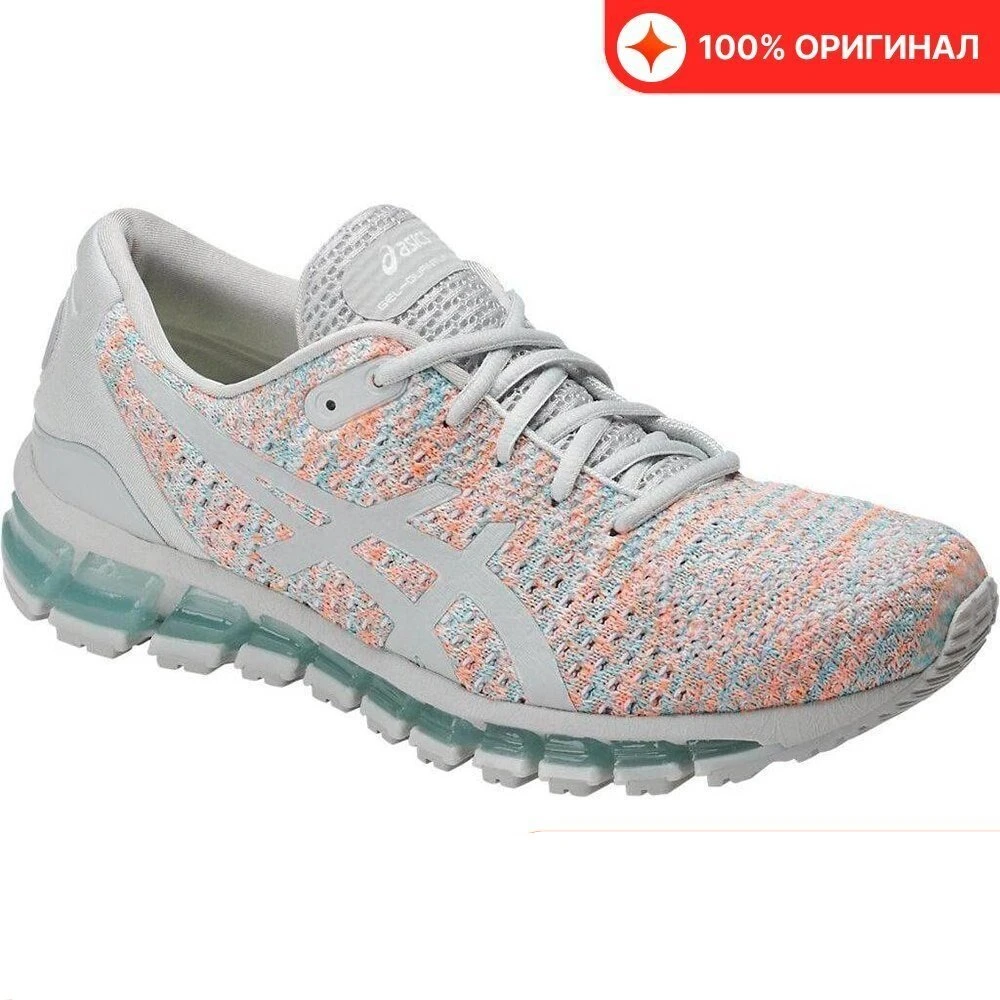 Zapatillas correr Gel quantum 360 para mujer, calzado de punto 2, gris/naranja/azul, ventilación cómoda, ligero, suave, de confianza para caminar, versátil, para pies, actividades deportivas, resistente al desgaste|Zapatillas