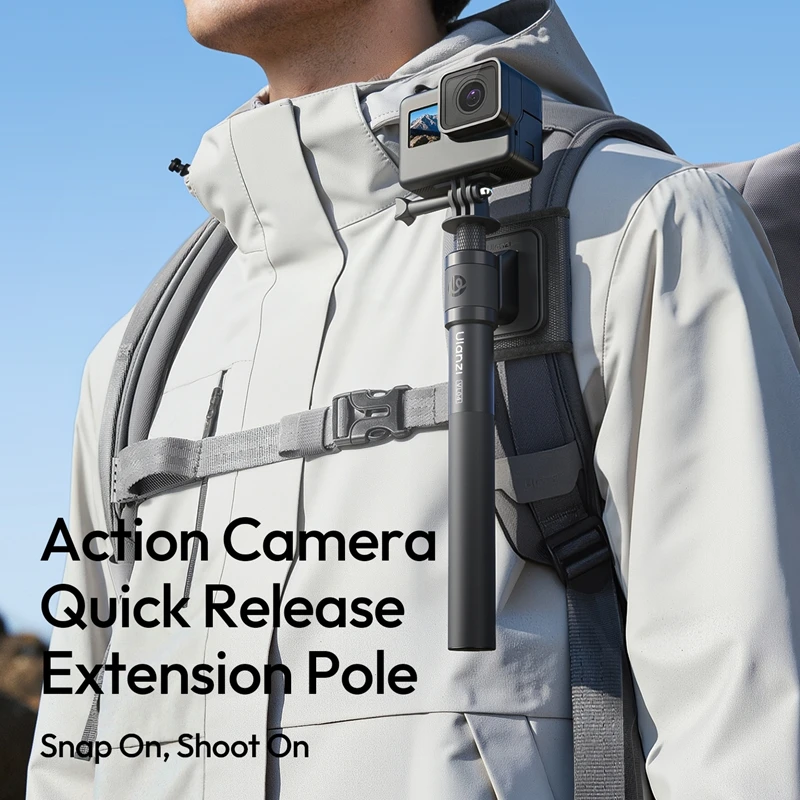 Ulanzi VL04 Action Camera Quick Release Extension Pole 1.1M Flexible Length for Outdoor Travel Vlog Livestreaming Photography
