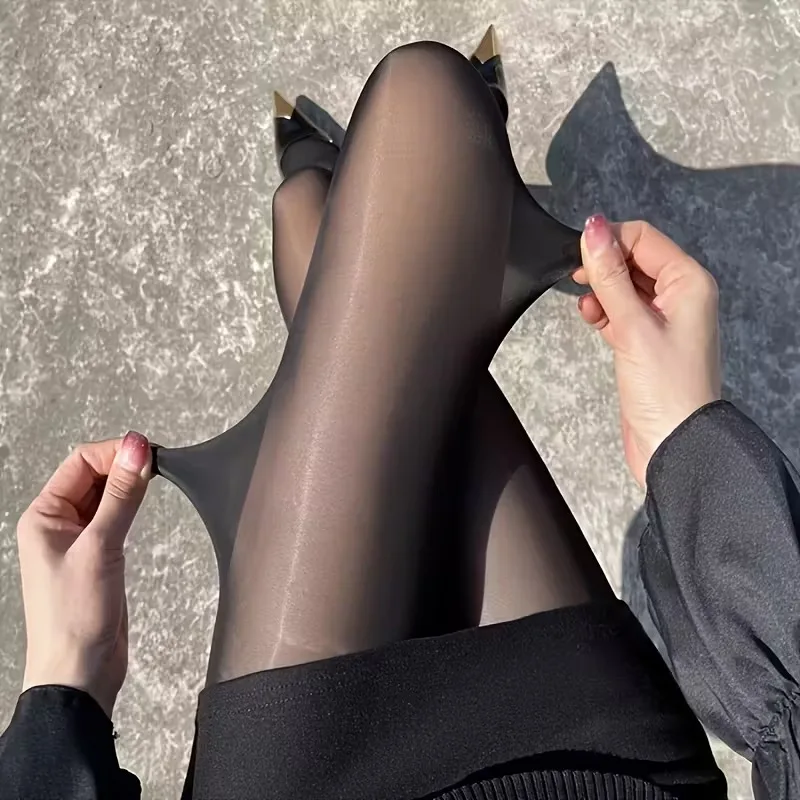 Thermal Wool Leggings Women Polar Fleece Lined Pantyhose