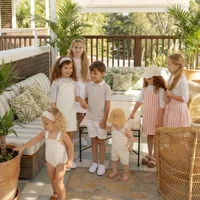 Collection denim blanc AP SS26 pour enfants, filles, garçons, jeans en coton, jupes, chemises, vêtements assortis pour la famille 1