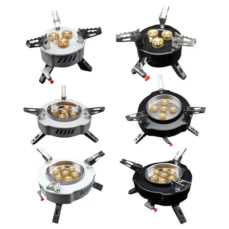 

Windproof Camping Gas Stove Outdoor Tourist Burner 3/5/7 Head Gas Stove Portable Furnace Hiking Picnic Cookware Equipment