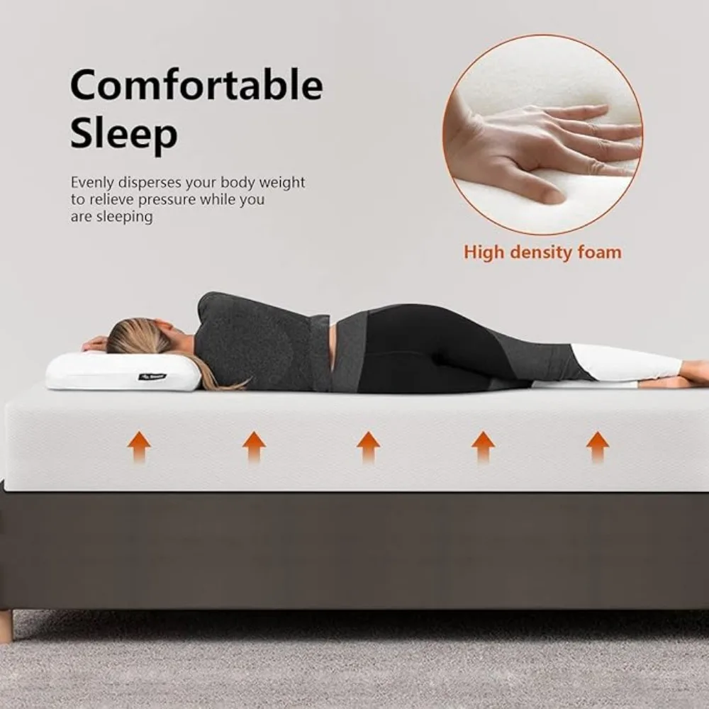 10 Inch Mattress Base Foam Mattress ,Removable Soft Cover,Twin mattresses for Bed Frame, Bunk Bed, Trundle, Daybed，White 3