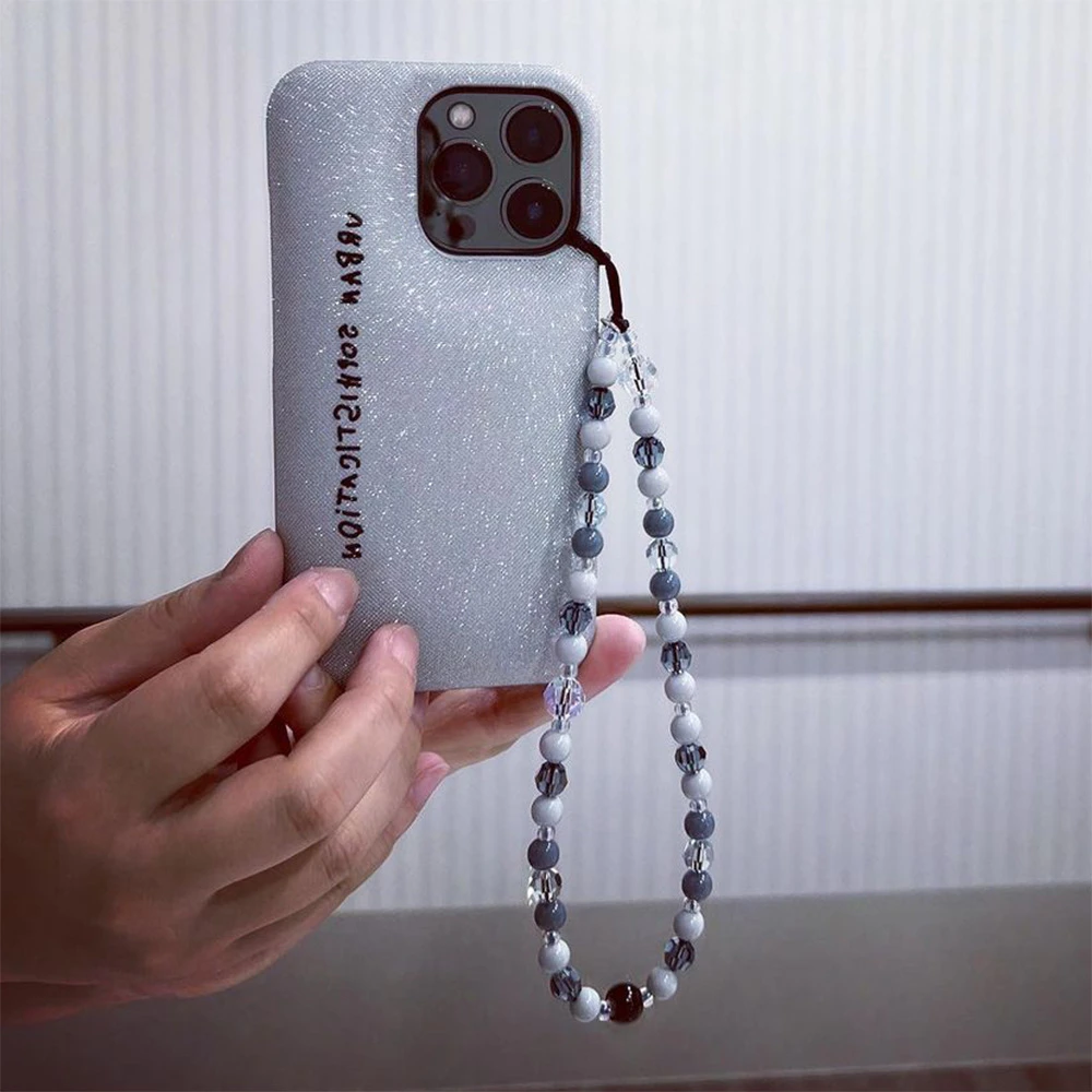 Grey Beaded Phones Charm Wholesale Cell Phone Strap 2023 New Kpop