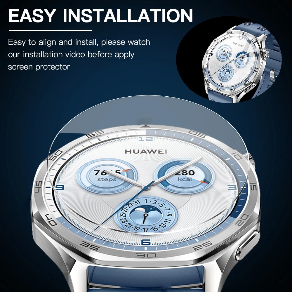5-Pack Tempered Glass Screen Protector for Smartwatches - Enhanced Durability and Clarity