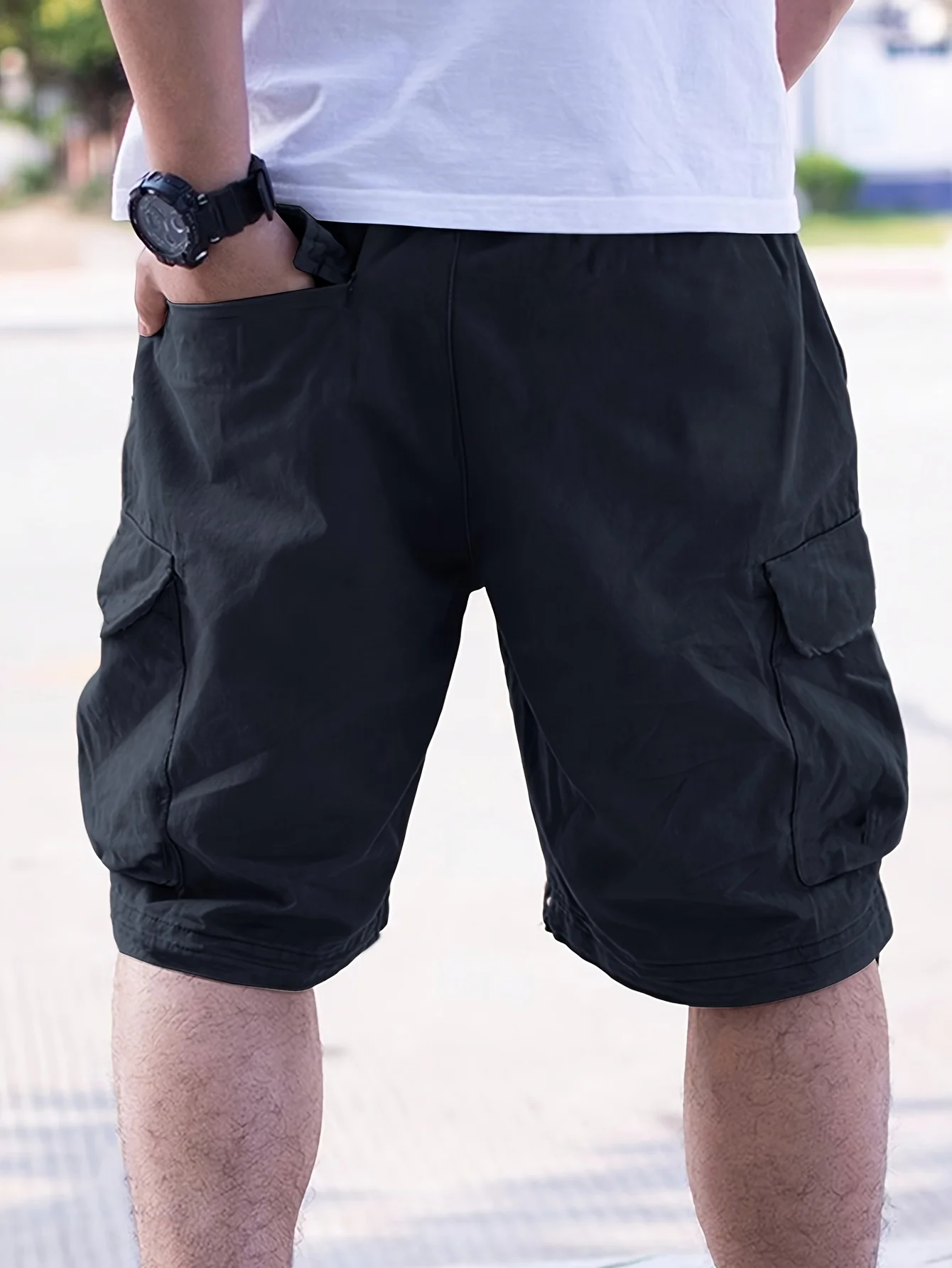 شورتات عمل كاجوال للرجال بمقاسات كبيرة، مريحة وعصرية، مقاسات من 4XL إلى 9XL، سراويل فضفاضة عملية للرجال ذوي الأحجام الكبيرة والطويلة