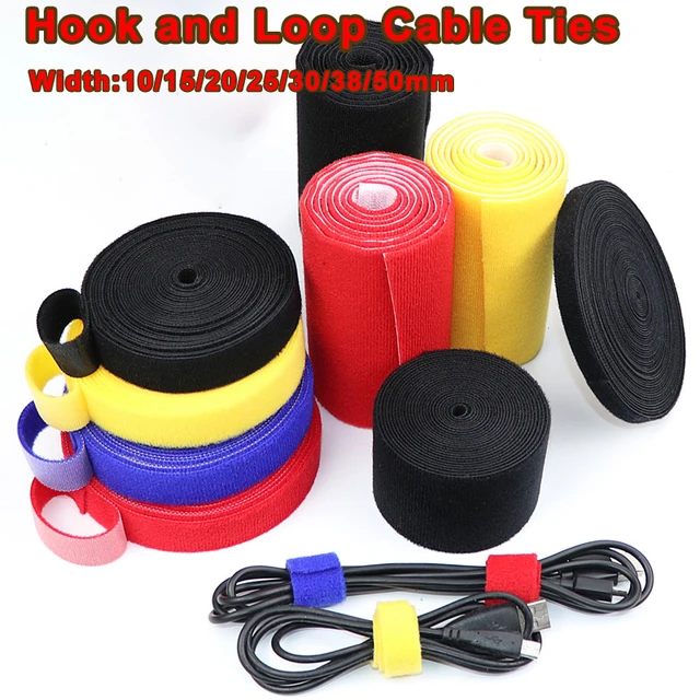 5M/Roll Self Fastener Hook and Loop Straps Cable Ties Reusable Cable Straps  Double-Sided Self