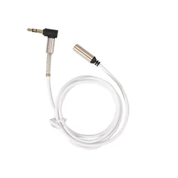 Premium 90° Right Angle 3.5mm AUX Audio Extension Cable - 1m (WHITE)