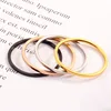 Rings for Women Titanium Steel Rose Gold Color Korean Jewelry Men Simple Wedding Couple Tail Width 1mm Stackable Thin Circle 2