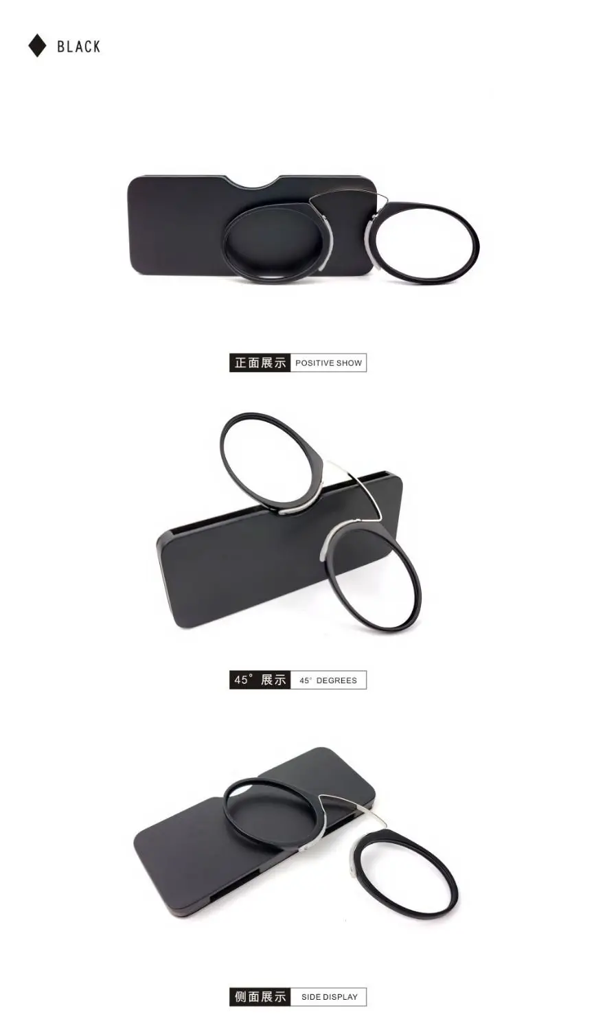 2026 Clip-On Mini-Lesebrille für Männer und Frauen, Lesebrille ohne Seitenbügel, Pince-nez 1.0 - 3.0 – Detail 13