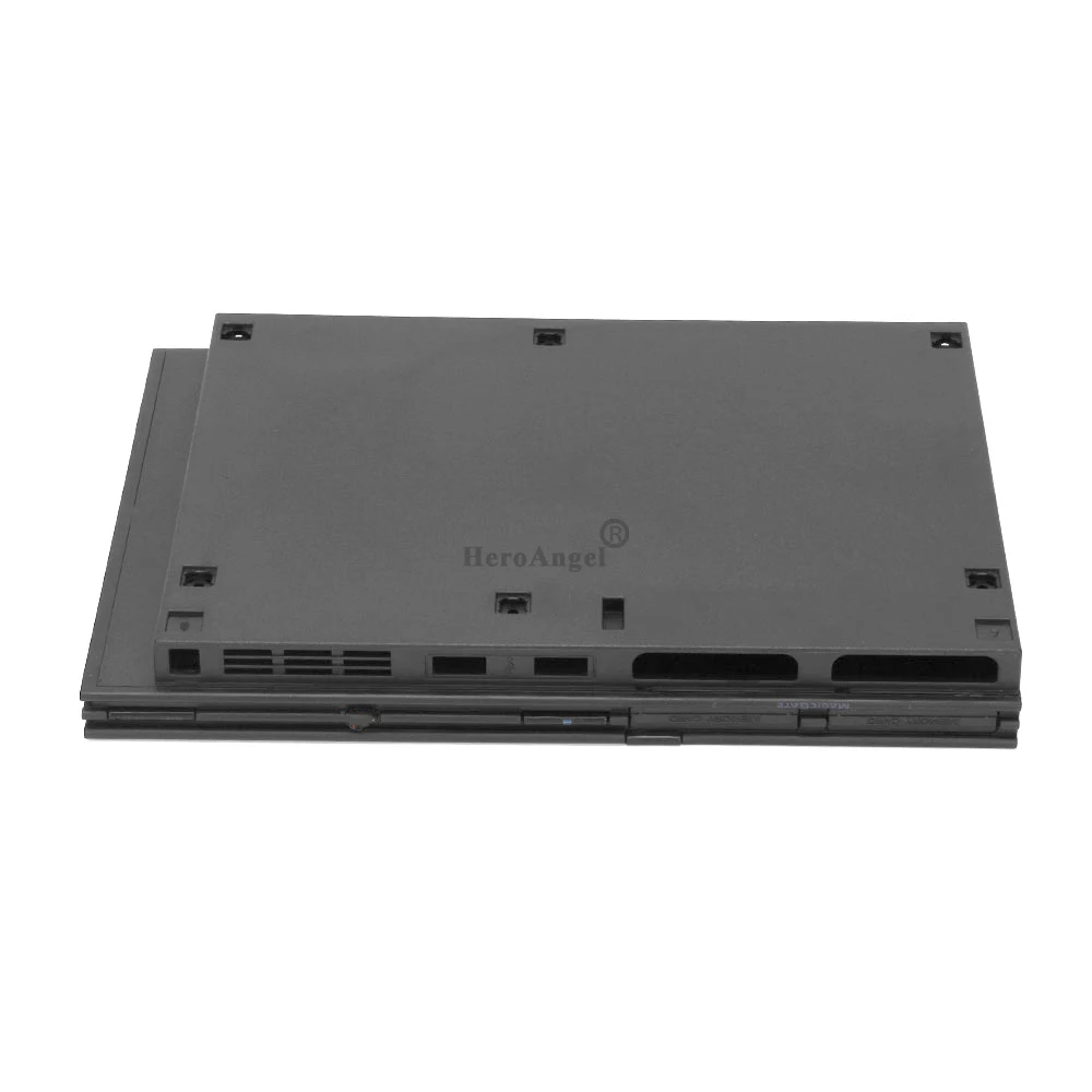 PS2 Slim 7w 70000 7000X 9w 90000 9000X 콘솔 커버(스티커 라벨 포함)용 고품질 검정색 전체 하우징 쉘 케이스