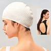 Silicone Swimming Caps Large Size Long Hair Ear Protection Swim Caps for Women Elastic Pure Color Swimming Cap Pool Accessories 3