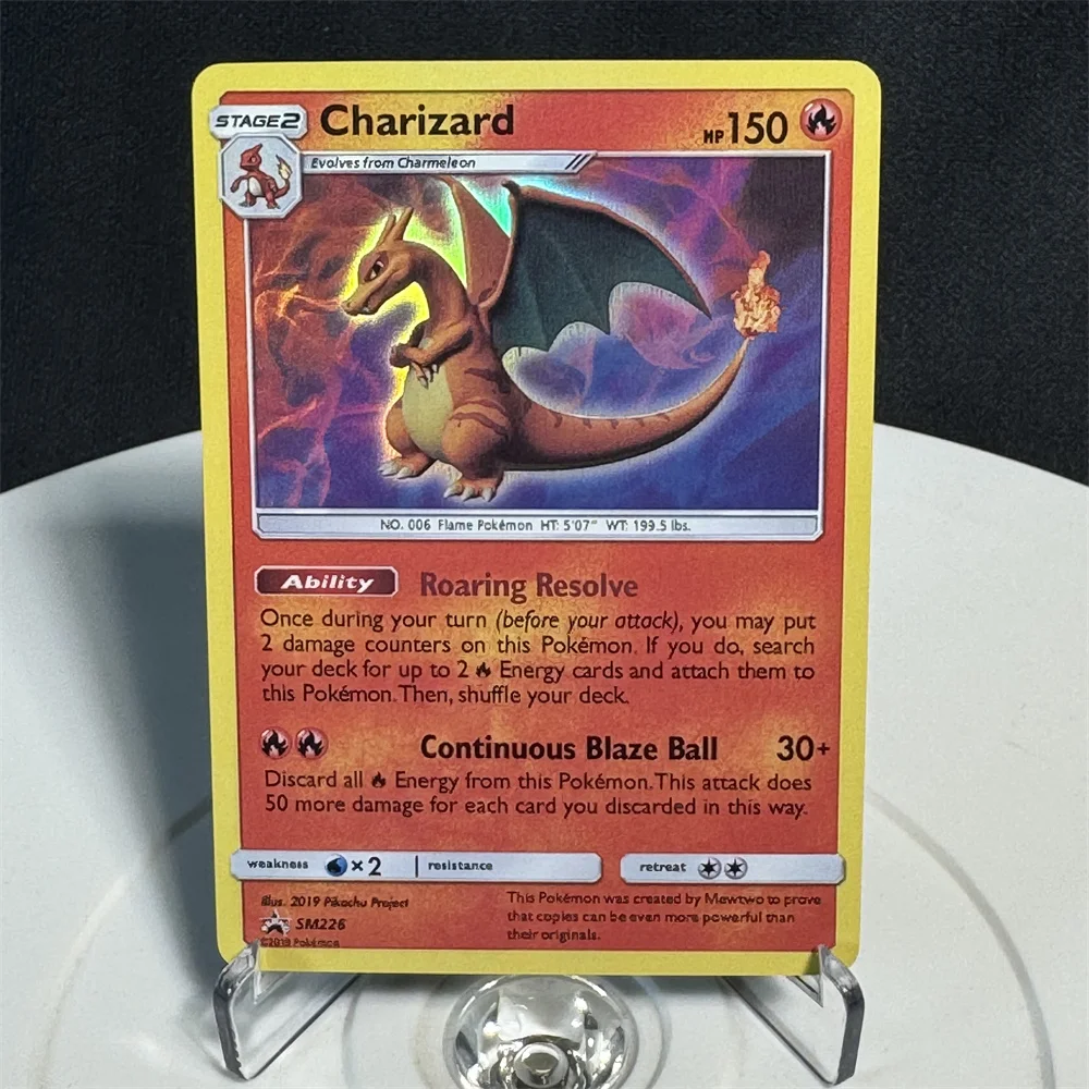 thumbnail image 1 of Cards Foil Flash Card Sword & Shield Promos/Silver Tempest Series Regidrago Charizard Christmas Present Proxy Card, 1 of 5