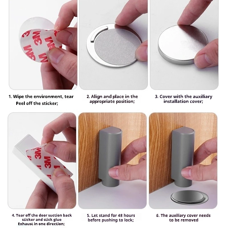 Door Top No Drilling Adjustable Suction Anti-collision Stopper Bedroom Door Strong Magnetic Household Collision