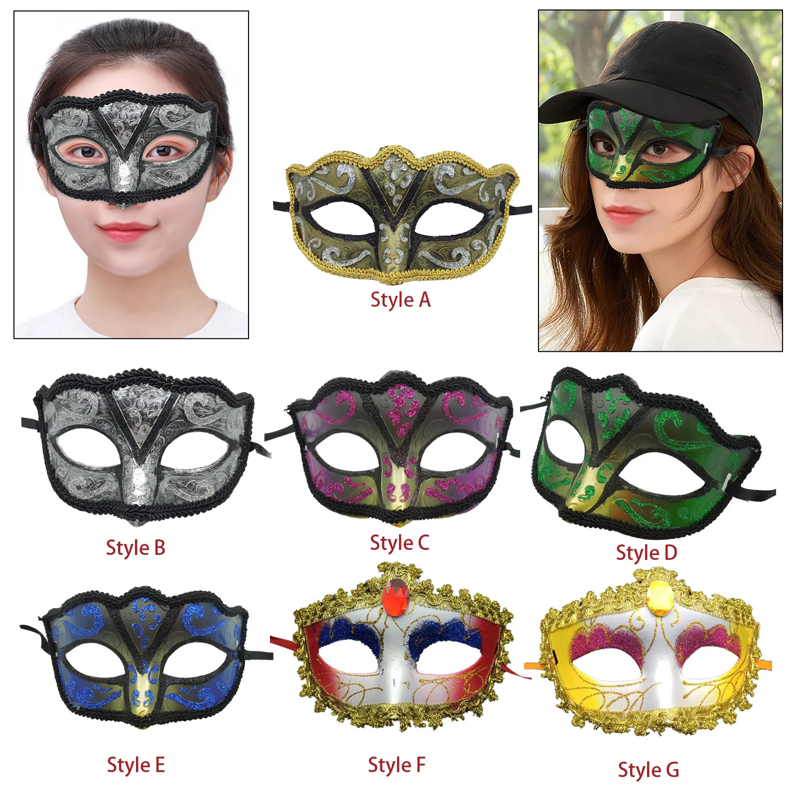 Masquerade Mask 1PCS Ladies Masquerade Ball Mask Venetian Party Eye Mask Lace Up Carnival Fancy Dress Costume Party Decor