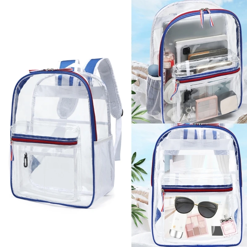 

Clear Backpack for Girls Waterproof Clear Backpack Heavy Duty School Bag for College, Work Heavy Duty PVC Clear Book Bag