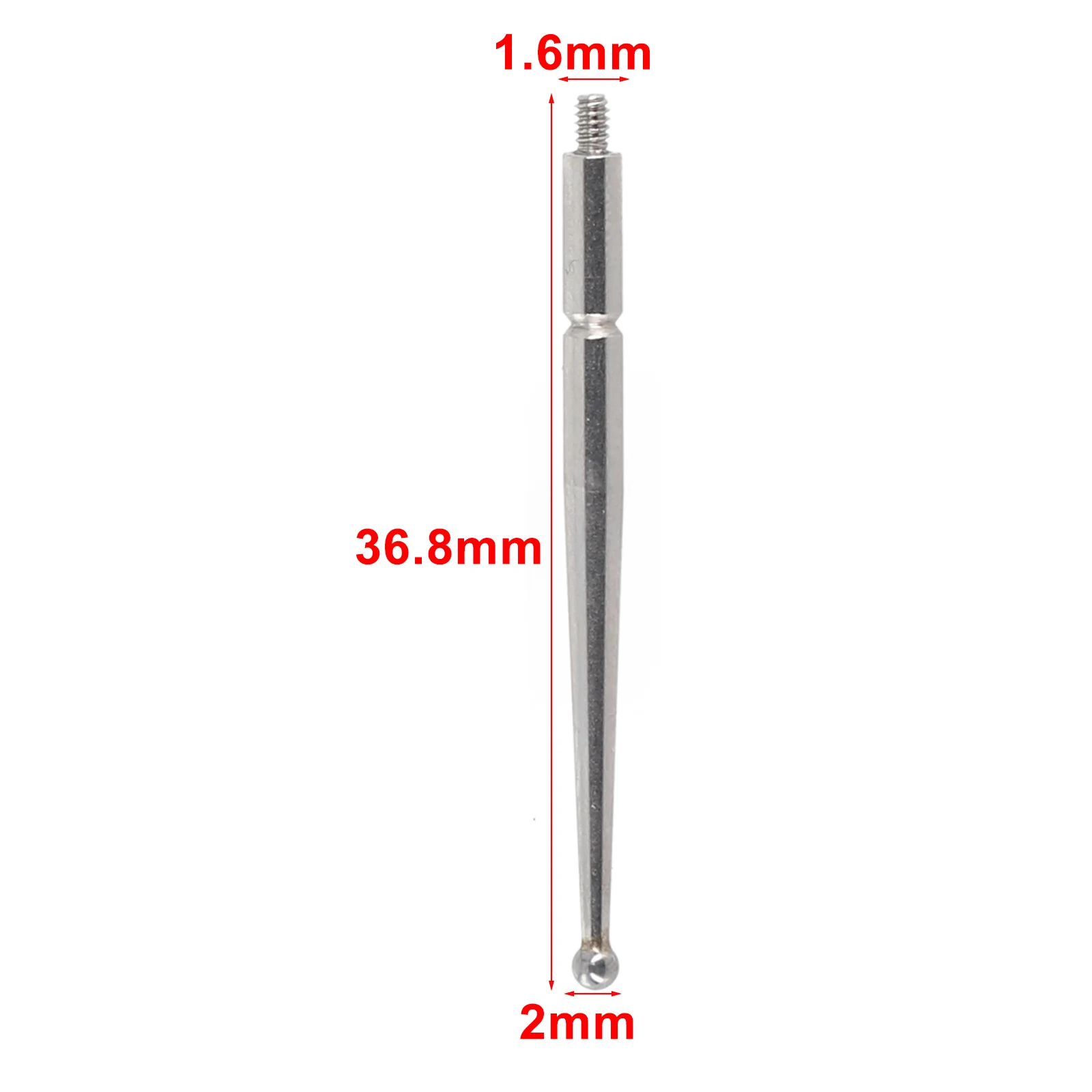 Contact Points For Dial Test Indicator 2mm Carbide Ball M1 6 Thread Shank 36 8mm Length For Enhanced Measurement Accuracy
