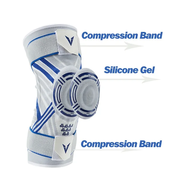 1PC Men Compression Crossfit Rodilleras with Side Stabilizers Silicone Gel Knee Support Patella Pad 4