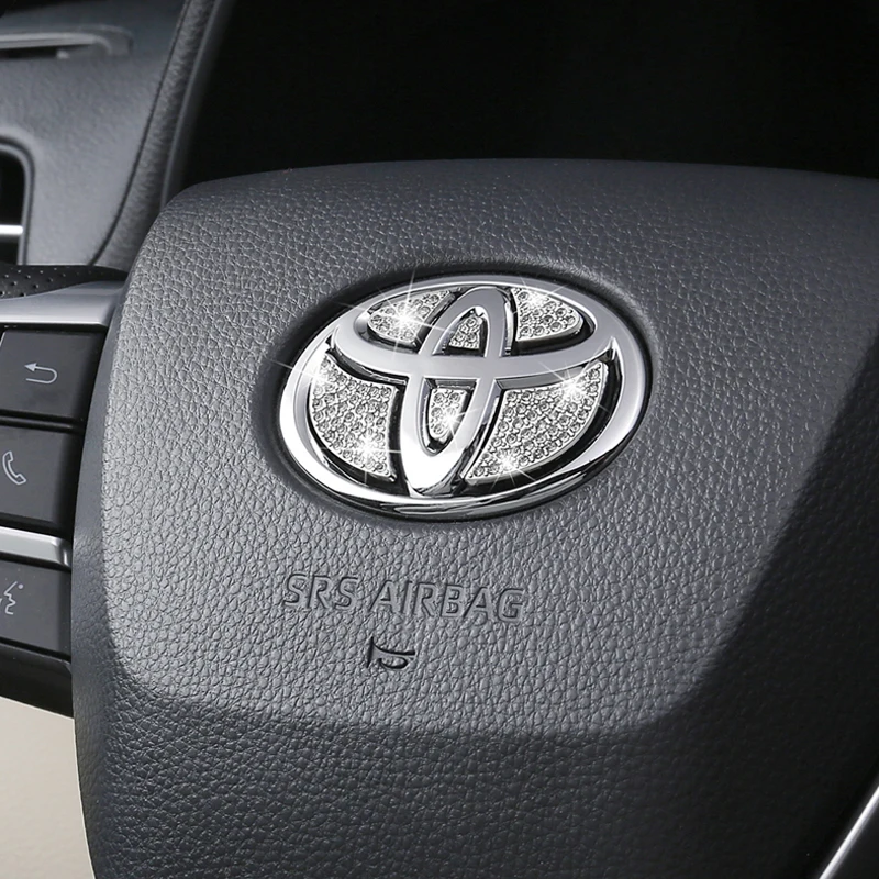 1pcs Car Steering Wheel Sticker Crystal Diamond Decal For Toyota Chr Auris  Raize Rav4 Yaris Cross Corolla Decorative Accessories - AliExpress