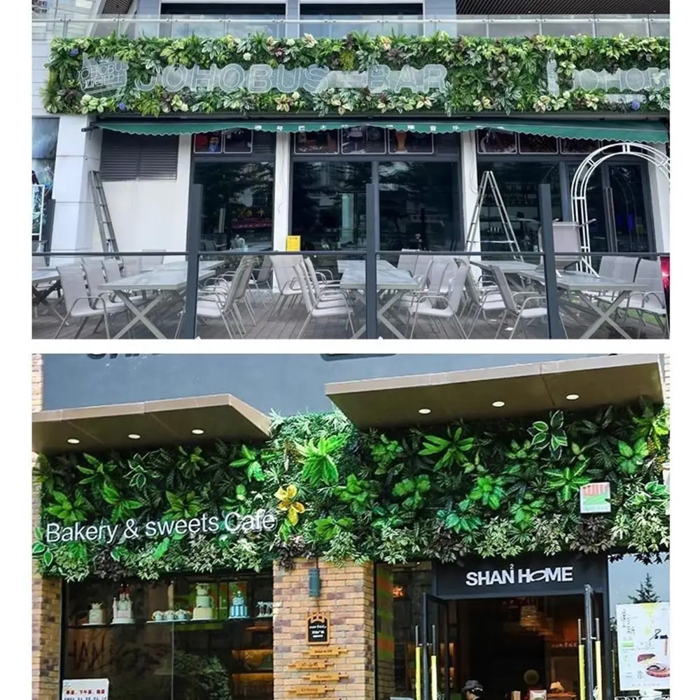 DIY Artificial Plant Wall Panel Flower Eternal Life Simulation Maple Plant Sheet 25*25cm Green Artificial Eucalyptus Carpet