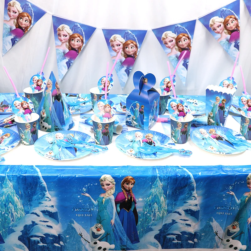 Frozen Anna Elsa Princess decorazioni per feste di compleanno bambini  stoviglie usa e getta piatti tazze tovaglioli palloncini forniture per Baby  Shower