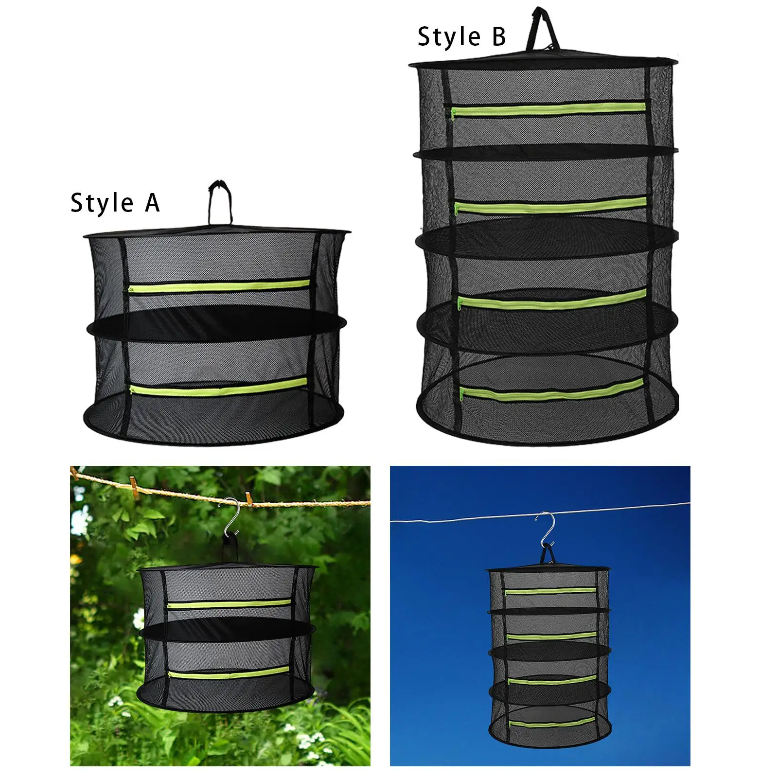Herb Drying Rack with Zipper with Hook and Storage Bag Herb Dryer for Hydroponics Buds Garden Outdoor Harvest Flowers Vegetable 1