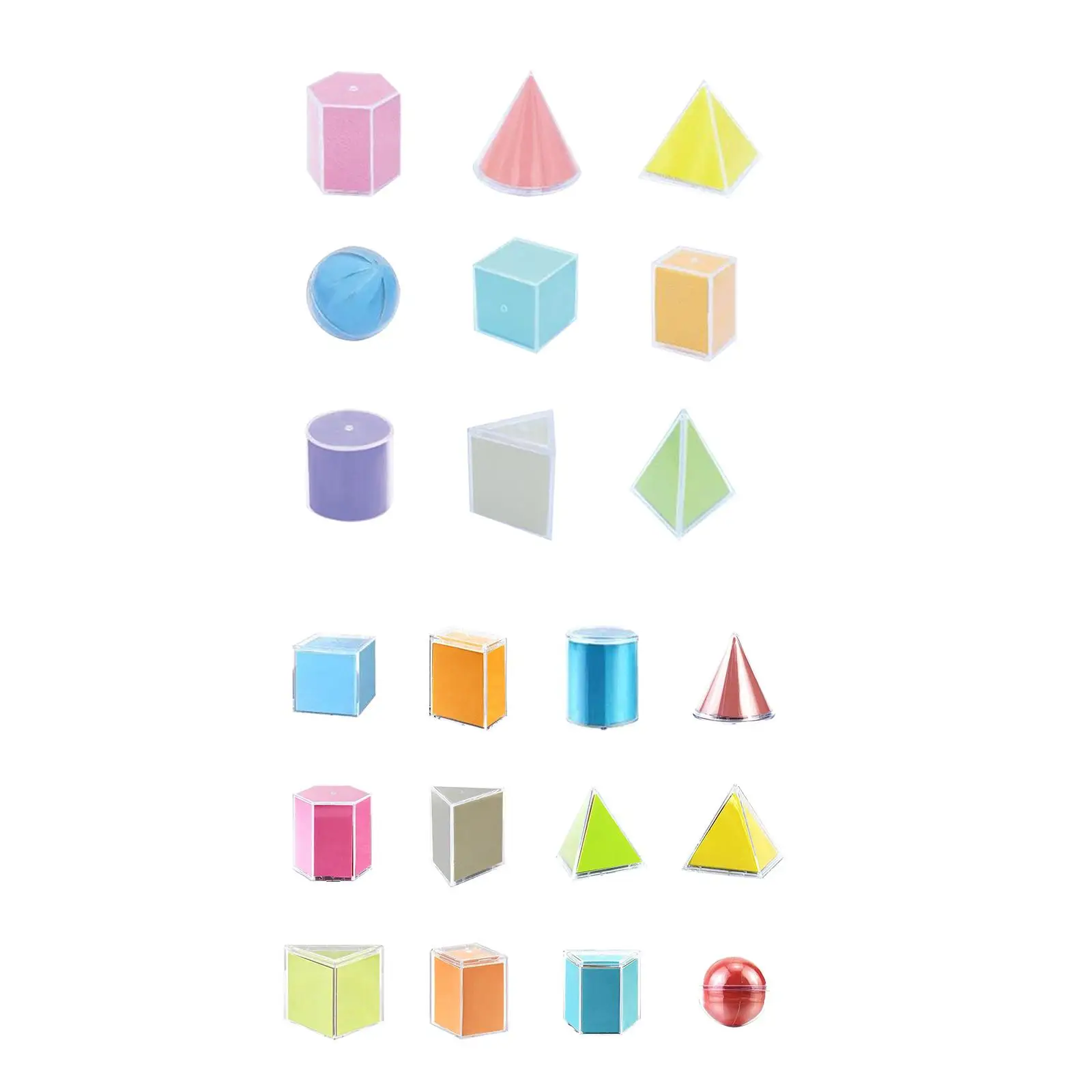 

3D Geometric Shapes Montessori Toys Preschool Learning Geometric Shapes Blocks Set for Kids Home School Supplies Babies Ages 2+