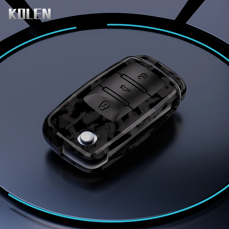 ABS Carbon Fiber Car Key Case for VW Volkswagen Polo Golf Passat Beetle Tiguan Seat Leon Altea Skoda Octavia Kodiaq