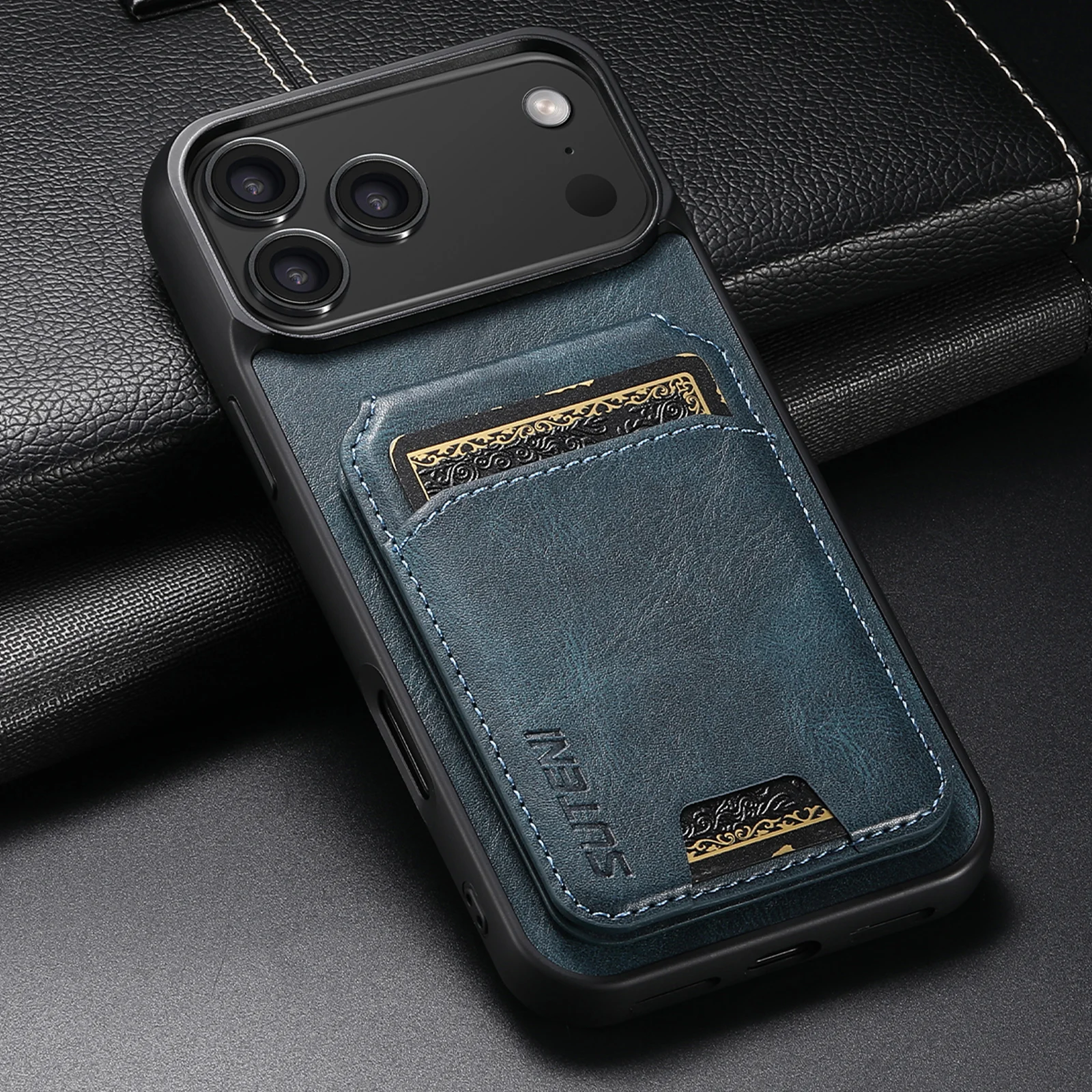 iPhone Leather Case with Card Holder & Stand 3