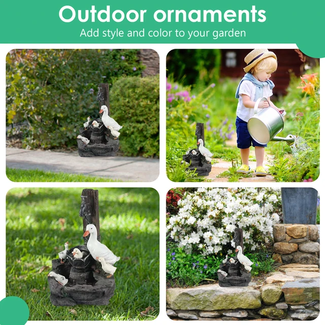 Napenergia -Szökőkút Kerti Szobrok Tájdekoráció Gyanta Mókus Szökőkút Vízesés Szobor Kertészeti Ajándékok A Courtyard Teraszhoz - Image 2