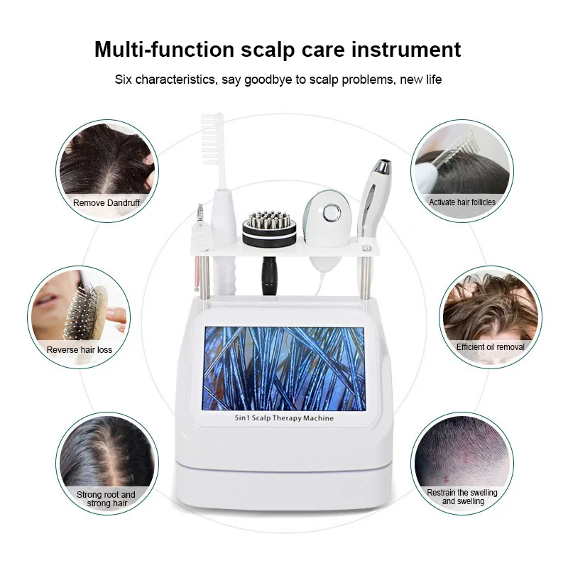 skinand scalp care anti-defixation hair multi-functional detection hair follicle cleaning micro-electric massage instrument