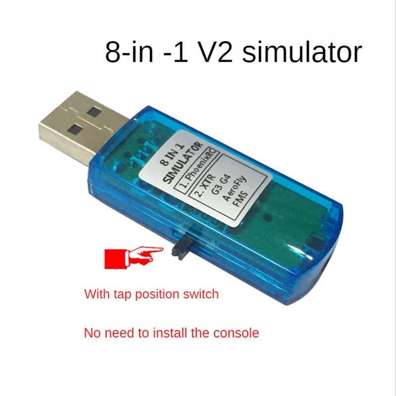 USB 비행 시뮬레이터 컴퓨터 비행 시뮬레이터, XTR5 FMS G4 FPV 비행기 헬리콥터 컨트롤러용, 8 in 1