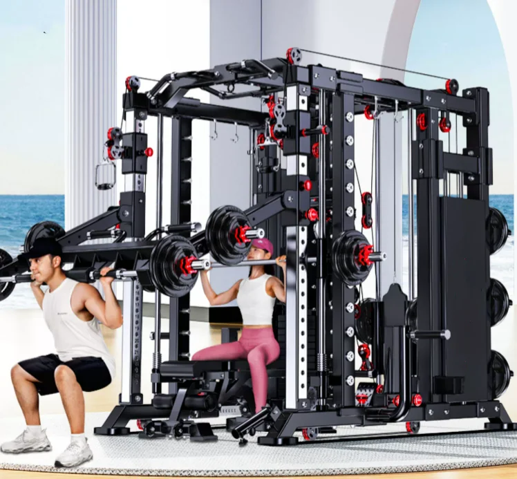 Attrezzatura Completa per Allenamento, Set Integrato di Attrezzi Fitness, Rack per Squat Multifunzionale, Gantry Smith - immagine 6