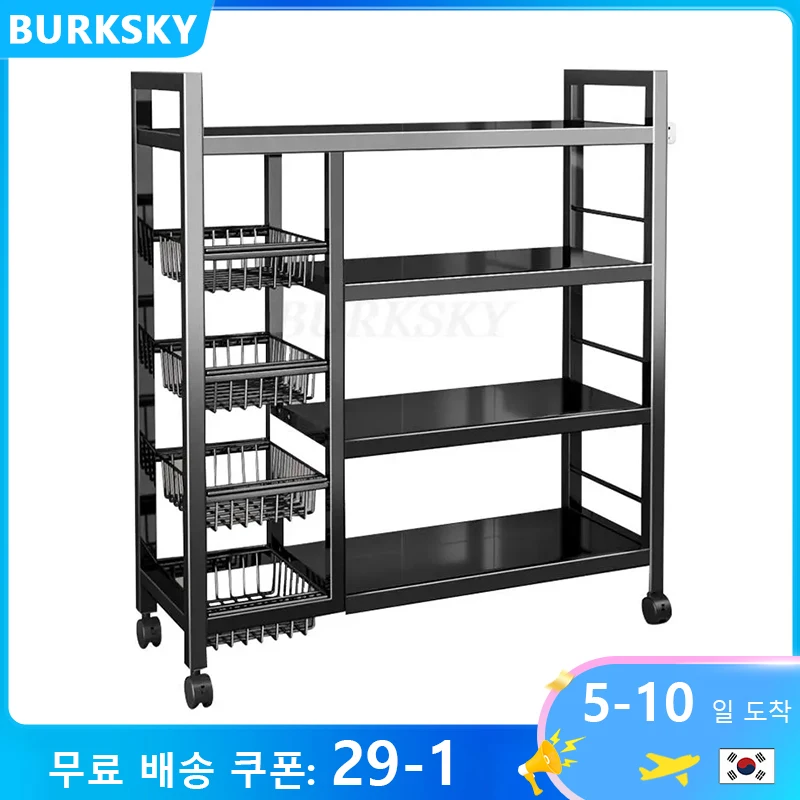 Microwave Shelf Multifunctional Metal Storage Rack Kitchen Rack Hanging Hooks Spice Rack Oven Storage Shelf Seasoning Rack