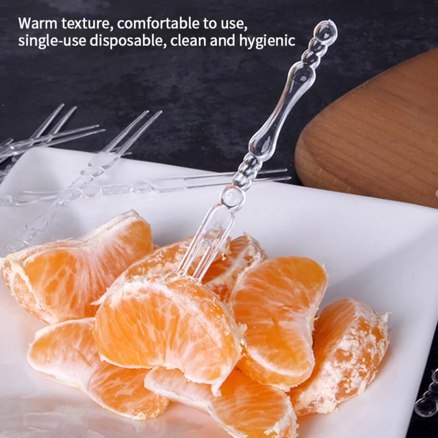 Forró! 80 db/160 db Torta Villák Műanyag Gyümölcs 2 Fog Ételek Desszert Snack Saláta Koktél Előétel - Image 3