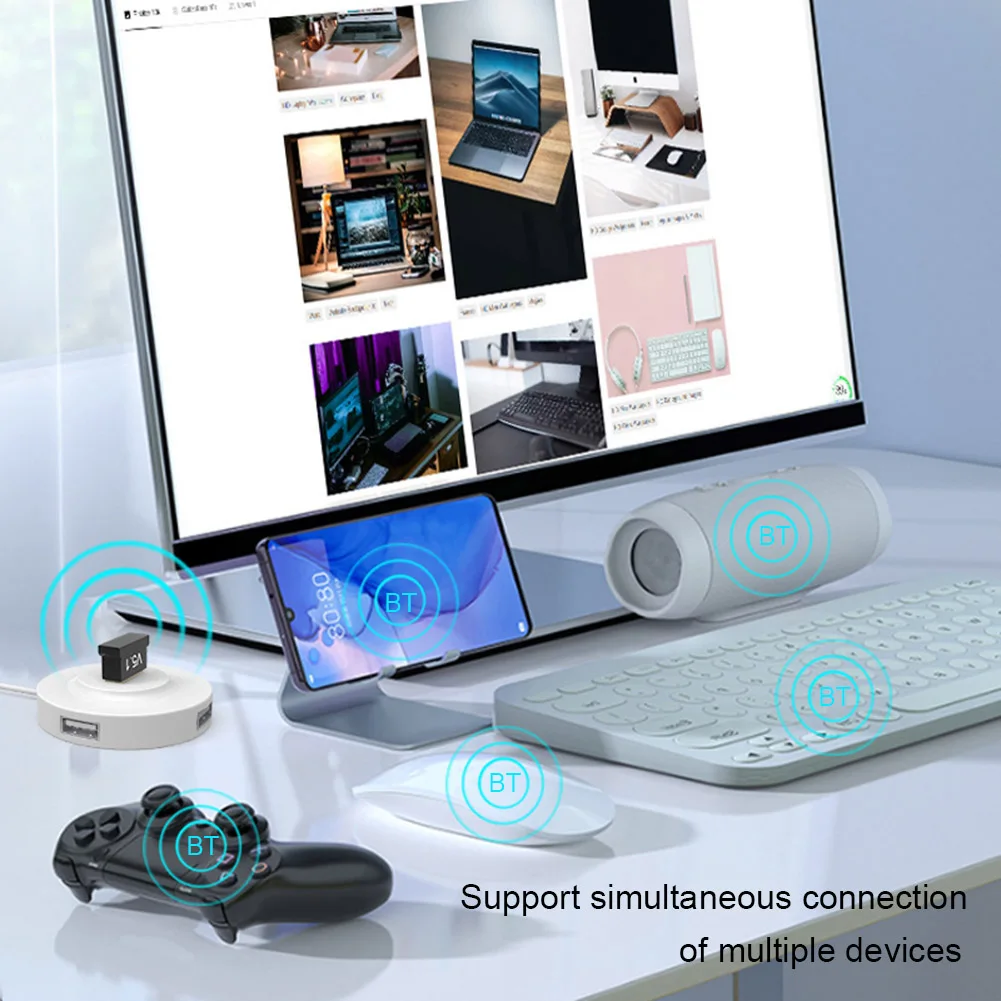 USB Bluetooth 5.3 Adapter Wireless USB Bluetooth 5.1 Dongle Adapter Transmitter Wireless Speaker Audio Receiver for PC Laptop