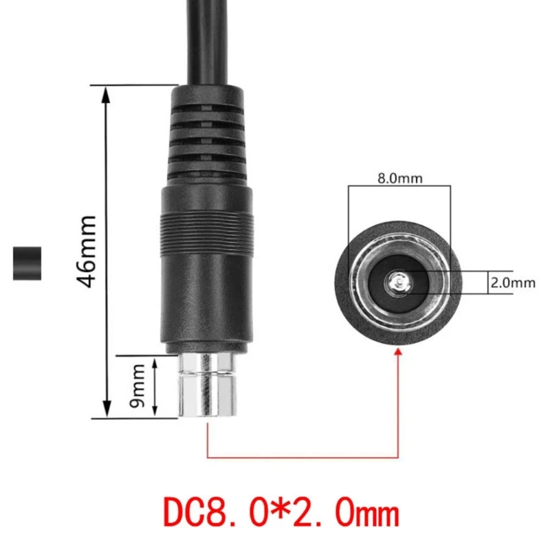 강력한 XT60I8.0x2.0mm 충전 와이어 30cm 길이(태양광 패널 및 배터리 보관용) H8WD